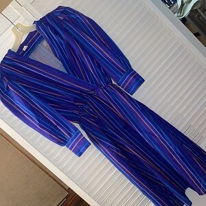 Elegant Blue Striped Dress